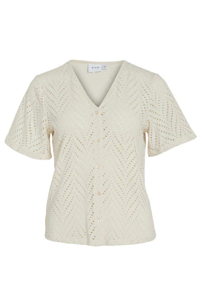 VIDELAIA V-NECK S/S SHIRT/PB 14106624 BIRCH